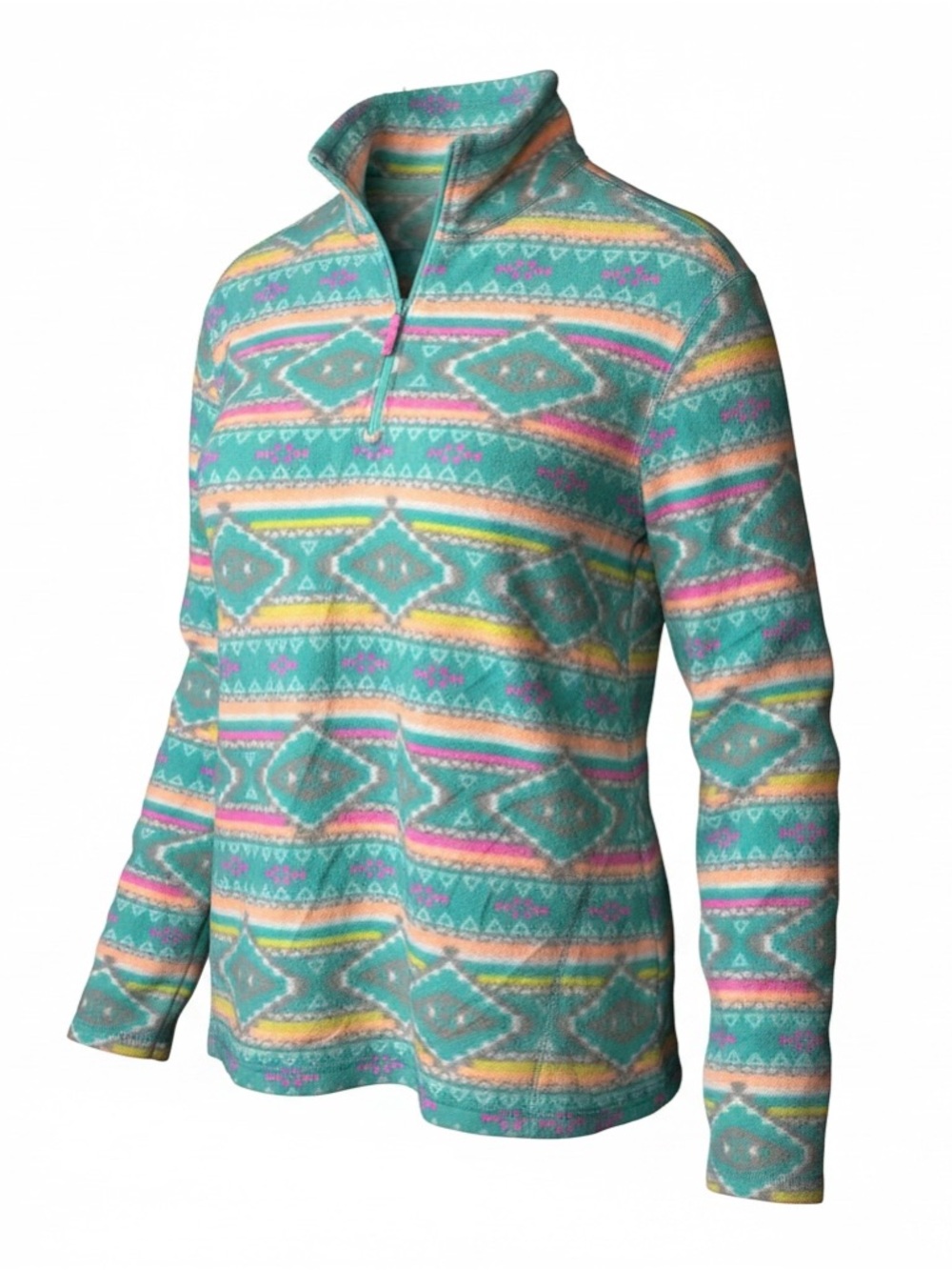 Chubbies Teal & Pink Patterned Fleece Quarter-Zip - SKU 1140